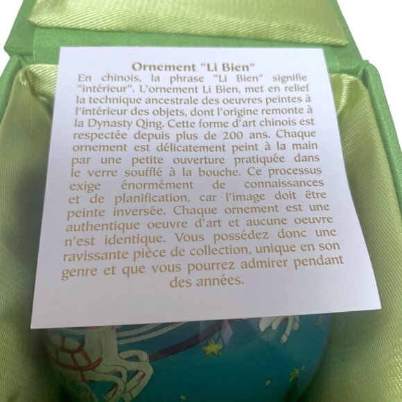 Christmas Ornament Blue Santa with Sleigh Reverse Glass Painted Le Bien Blue - Picture 6 of 11